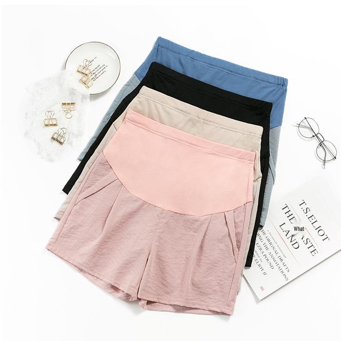 2023 Summer Maternity Cotton & Linen Belly Support Shorts - Casual, Trendy, Loose Fit for Pregnant Women