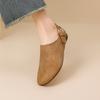 Krazing Pot Cow Suede Nubuck Summer Size 46 Size 45 Leisure Shoes Women Round Toe European Design Flats