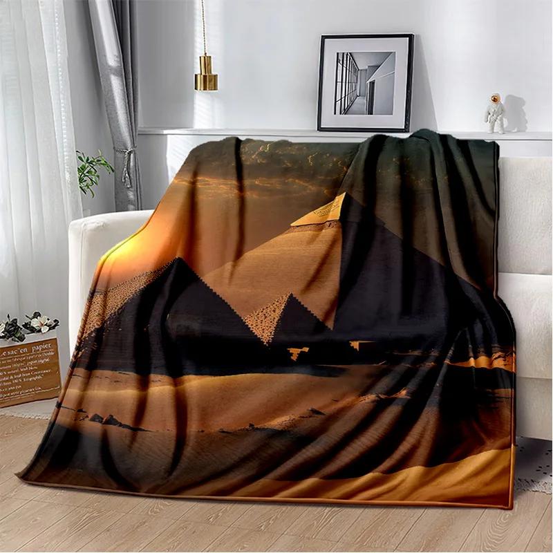 Ägyptische Pyramide Berühmte Architektur Decke, Weiche Überwurfdecke für Zuhause Schlafzimmer Bett Sofa Picknick Reise Ruheabdeckung Decke Kinder