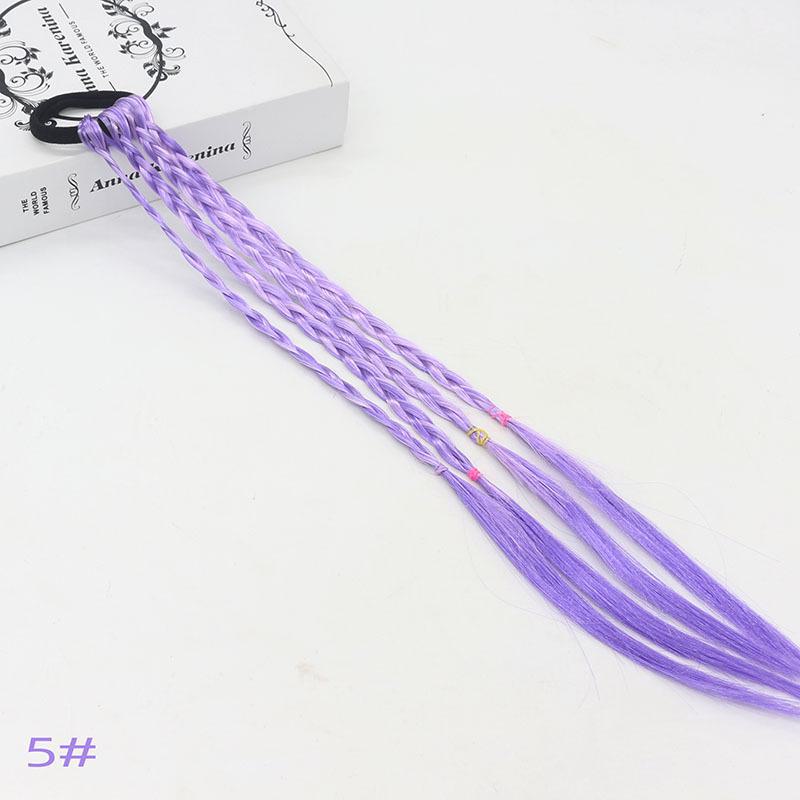 Colorful Gradient Braided Hair Accessories for Little Girls - Hand-woven DIY Hair Rings and Wigs