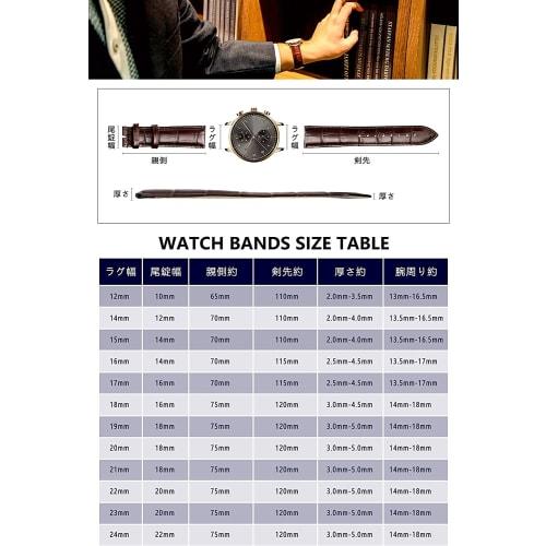 TONCHARME EASY CLICK Replacement Crocodile-Embossed Leather Watch Strap, Push-Button Operated, Folding Style, 12-24mm, Gold Buckle (14mm, Navy)