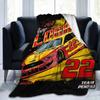 3D Print Joey Logano 22 2X Champion Blanket Soft Sofa Cover Throw Blanket Fleece Tapestry Warm Bed Blankets for Bedroom Couch