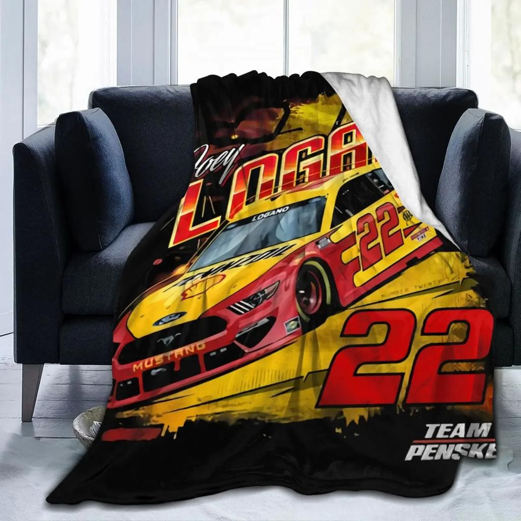 3D Print Joey Logano 22 2X Champion Blanket Soft Sofa Cover Throw Blanket Fleece Tapestry Warm Bed Blankets for Bedroom Couch