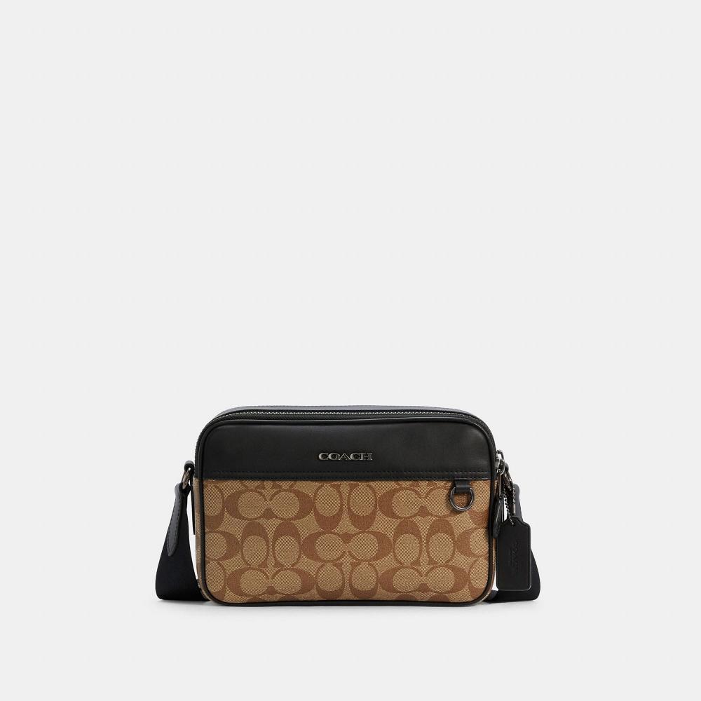 

Кроссбоди Coach Graham Canvas цвета бронзы и хаки