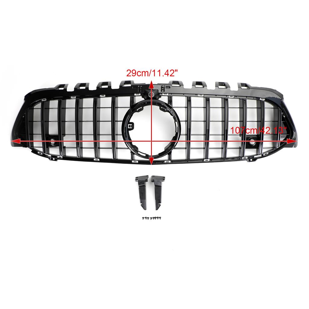 GT Style Front Bumper Grille Grill Fit Mercedes Benz A-Class W177 2019-2023