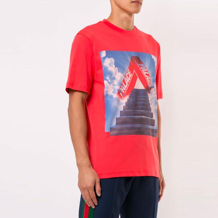 Palace Creative Print Crew Neck Short Sleeve T-Shirt Men Tops Red P16TS137