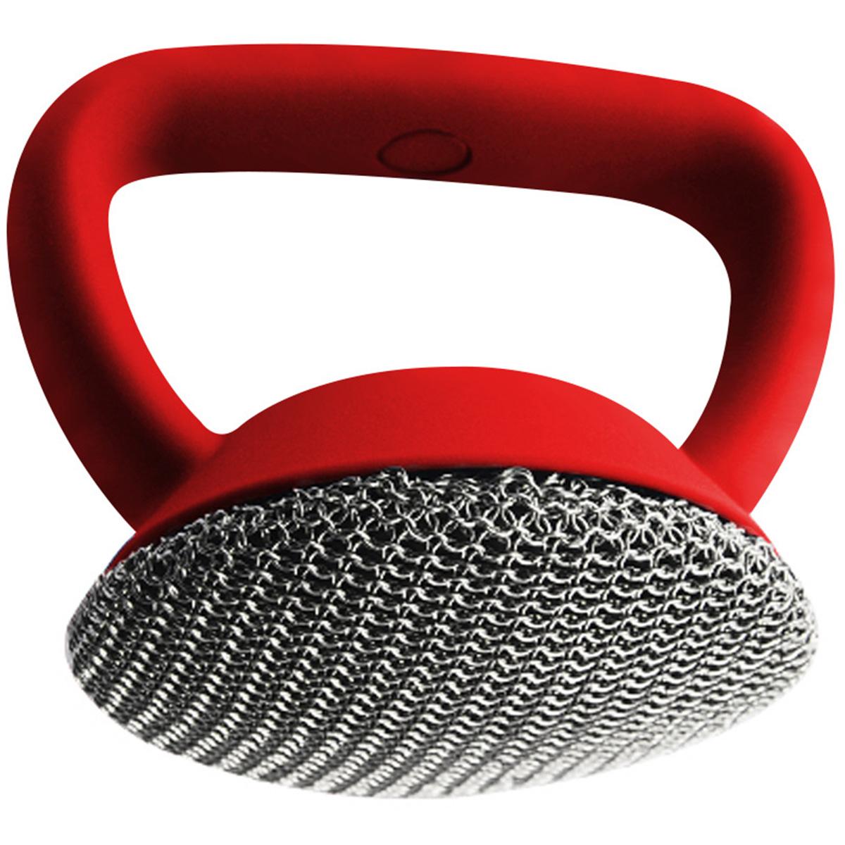 

Cast Iron Scrubber 316 Stainless Steel Cast Iron Scrubber with Handle Steel Wool Scrubber Round Chainmail Scrubber Brush красный