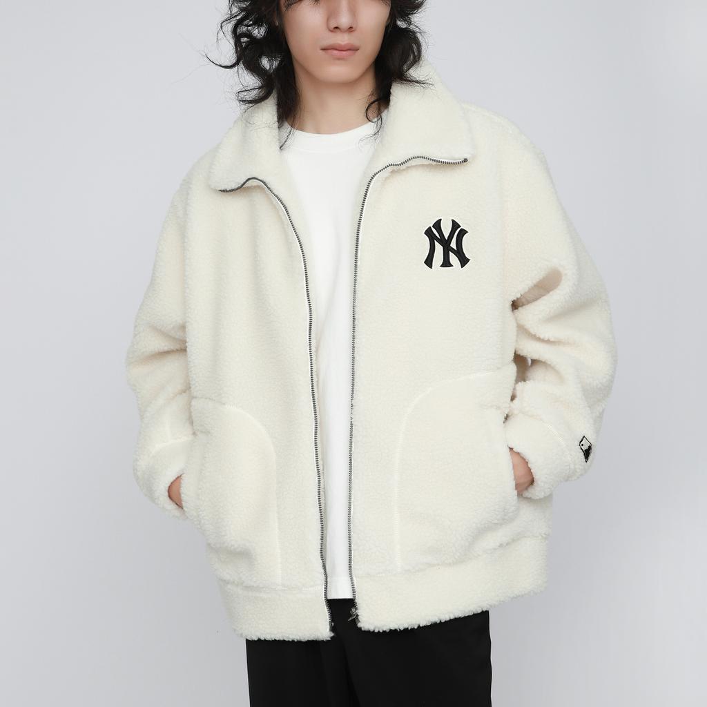 New MLB Velvet Jackets Unisex Cream 3AJPF0216-50CRS