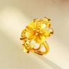 Gold Shop Same Style 9999 24K Real Gold Women'S Gold Ring Open Gold Flower Girlfriend Birthday Gift Sexy And Beautiful Jewelry N
