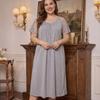 Donna Taglie Forti Sexy Pizzo Lunga Camicia da Notte Casuale Comoda Loungewear per la Casa