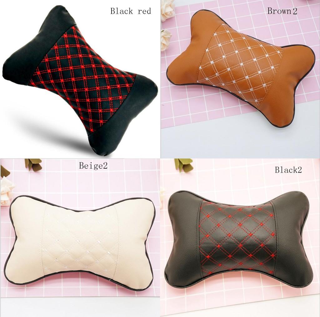 Premium Leather Travel Car Seat Headrest Pillow With Superior Neck Support And Comfort