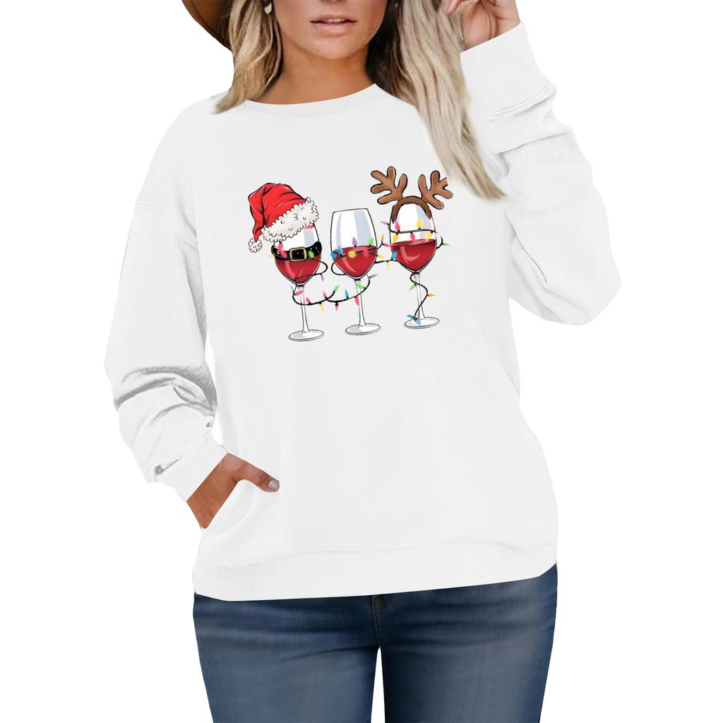 Women's Fashionable Casual Plus-Size Long Sleeve Pullover Printed Sweatshirt