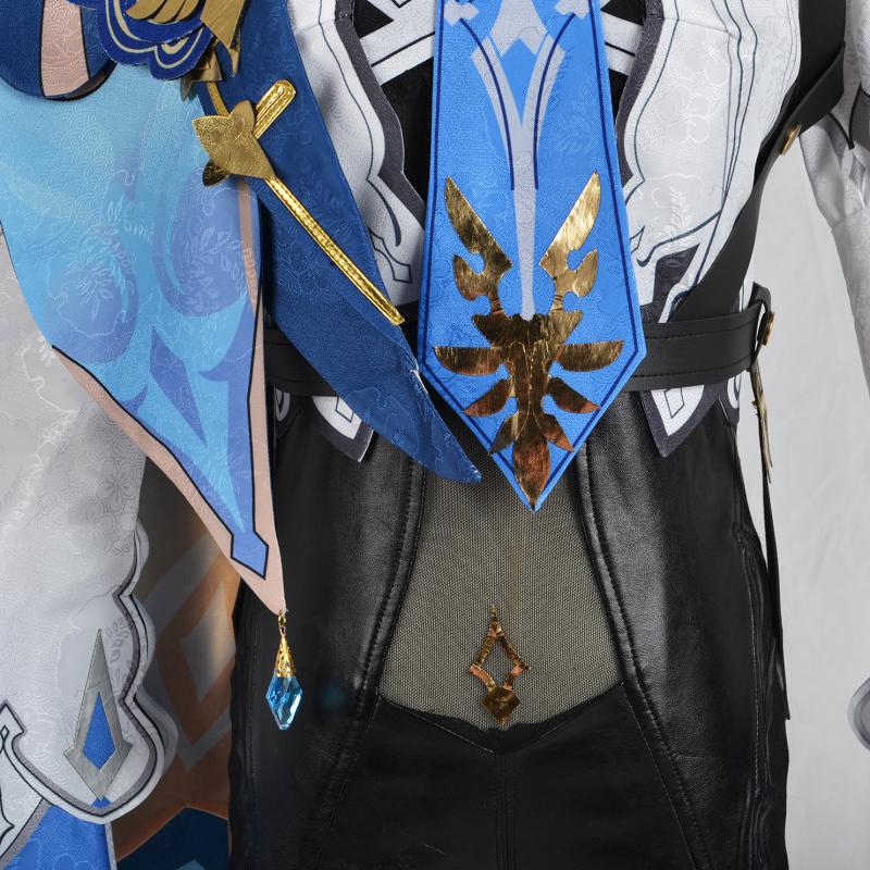 Eula Lawrence Cosplay   Costume Wig Uniform Wave Flower Knight Funny Costume Glove Jewelry Halloween Carnival