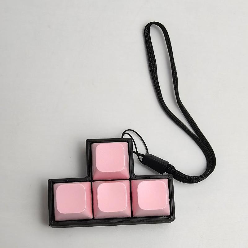 

Decompression 4 Keyboard Key Toys Anti Stress Finger Keyboard Button Games For Adults Antistress Toys Boys Girls Keychain рожевий