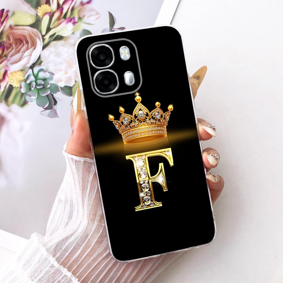 For OPPO A6s CPH2789 2026 Fashion Crown Letter Phone Case For Oppo A6S 5G Soft Silicone TPU Cases