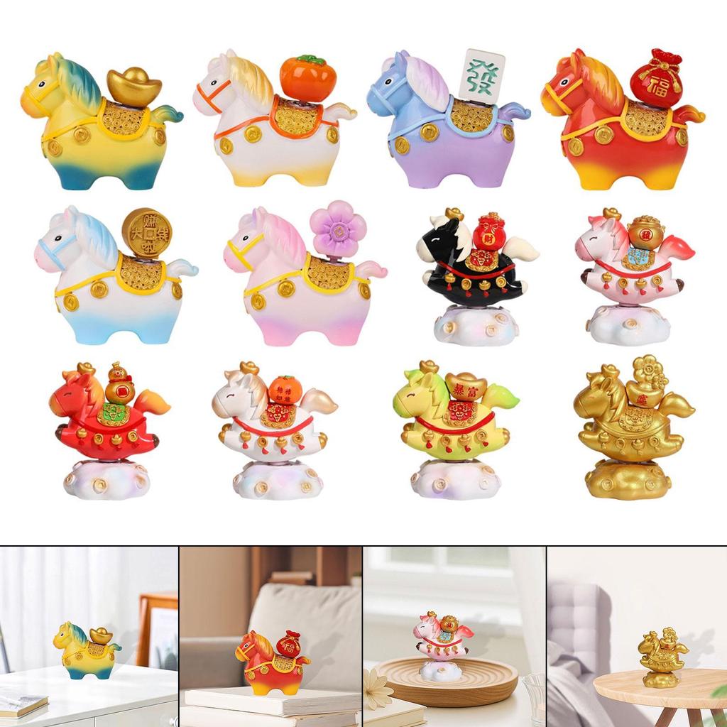 2026 Chinese Horse New Year Decorations Animal Statue, Figurine ,Sculpture Car Ornaments for Chinese New Year Desk