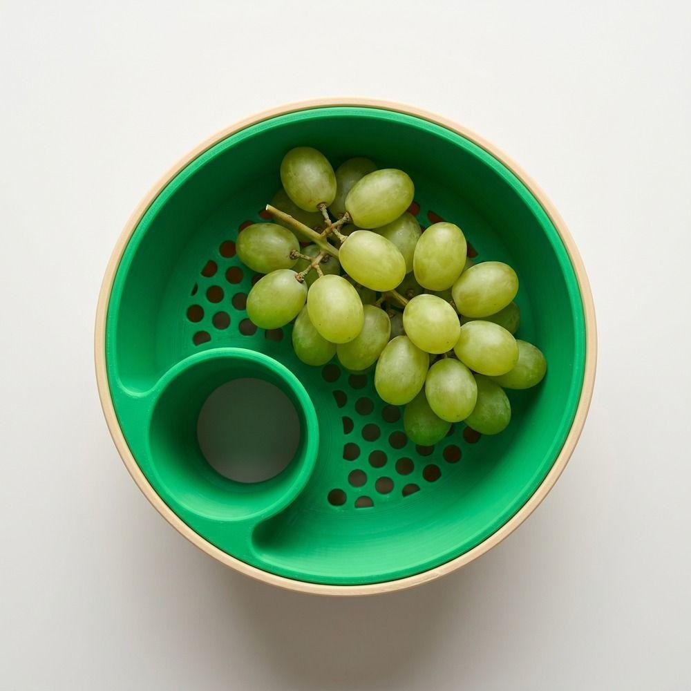 3D Printed Double Nut Bowl Round Berry Strainer Basket Practical Snack Serving Bowl Easy To Clean