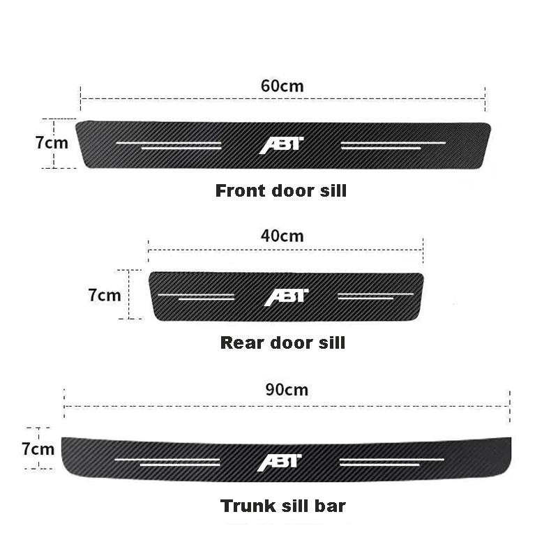 HAT1 Carbon Fiber Car Door Sill Threshold Protector Auto Stickers Decals For Volkswagen VW ABT Logo Jetta CC Beetle Accessories