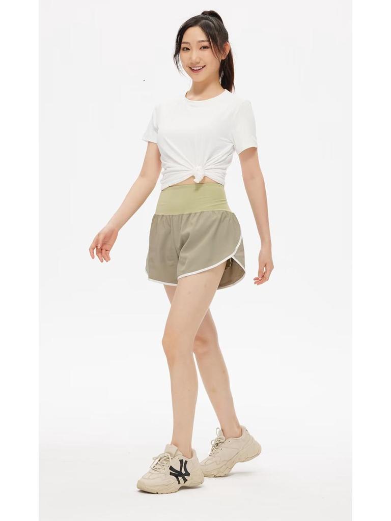 2023 Women's Quick-Dry High-Waist Running Shorts with Phone Pocket and Anti-Exposure Feature