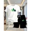 2026 Sommer Mode Trendig Lässig Sport Zweiteiliges Set Jugend Herren Kurzarm T-Shirt Shorts Set Trendiges 2D Gedrucktes Muster