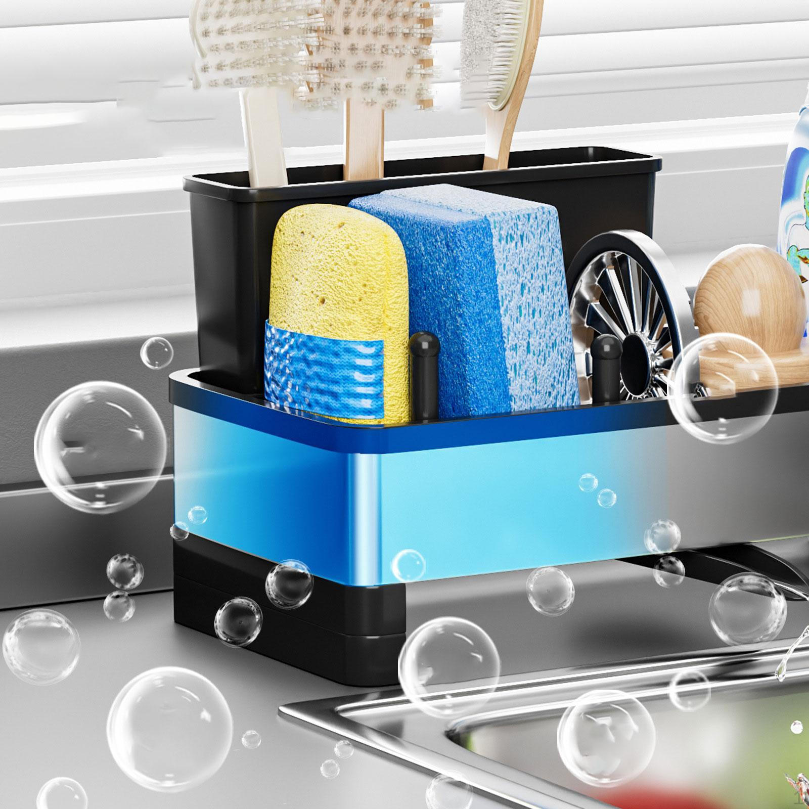 

Органайзер для чистки кухонной раковины, подставка для сушки губки-щетки чёрный