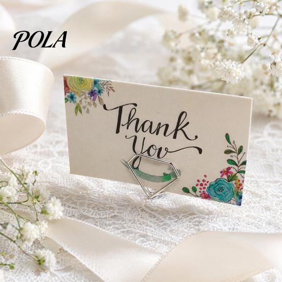 Office Memo Holder 10 Pcs Table Number Holders, Diamond Shape Photo Clips, Small Business Card Display Stands, Metal Place for Wedding Anniversary
