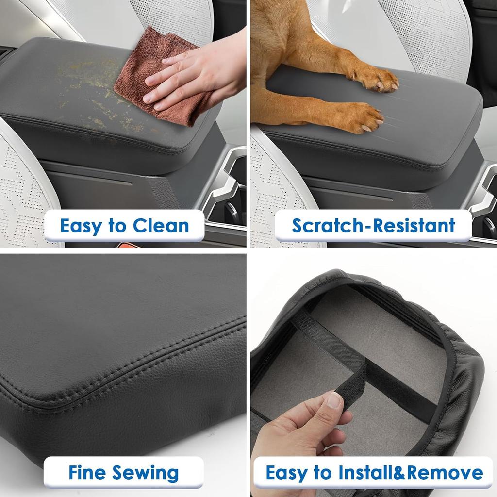 2025 4Runner Center Console Cover for Toyota 4Runner (SR5/TRD Sport/TRD Off-Road/Limited/Platinum/TRD Pro/Trailhunter), Waterproof &Comfy Leather