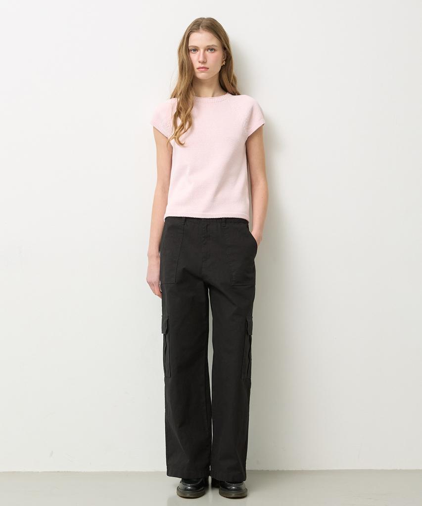 Nyuluki Vintage Cotton Cargo Pants_Black