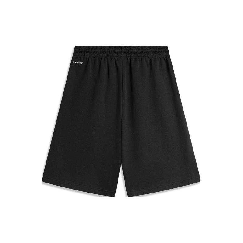 Li-Ning Badfive Series Solid Color Mid Waist Drawstring Comfortable Moisture Wicking Casual Shorts Men Shorts Black AKSU441-3