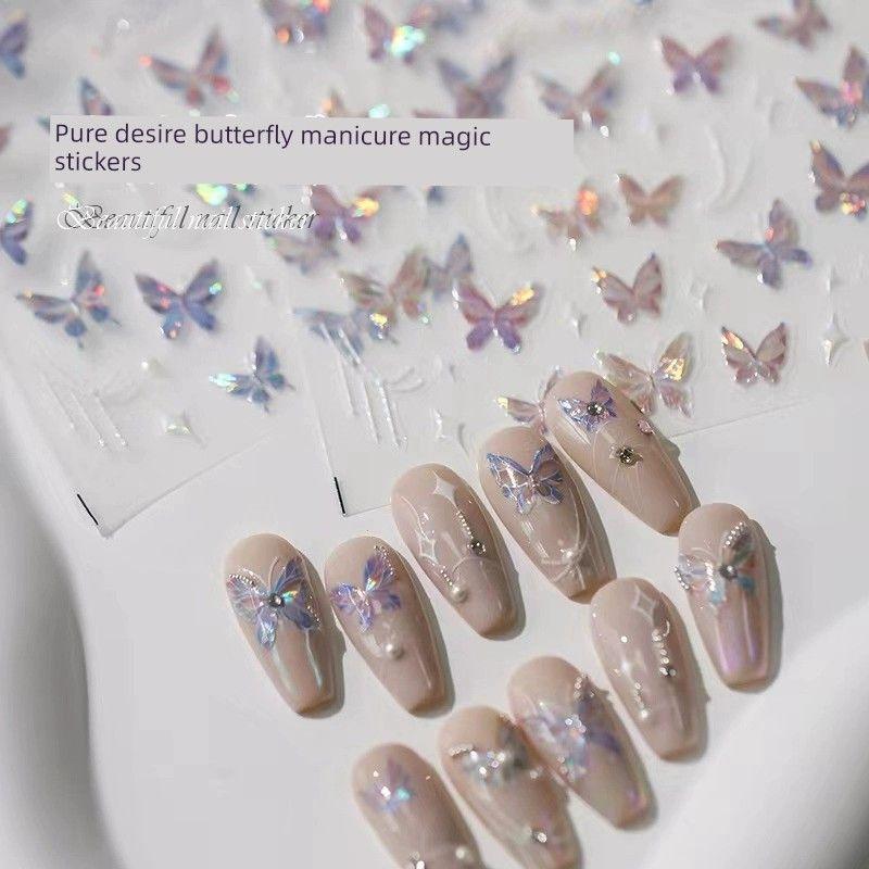 

Новое поступление Фея Бабочка Наклейка для ногтей Бабочка с холодным ощущением Самая продаваемая Барочная бабочка Рельефная наклейка Украшение для ногтей [Pure Desire Butterfly-M241-Magic Color]]