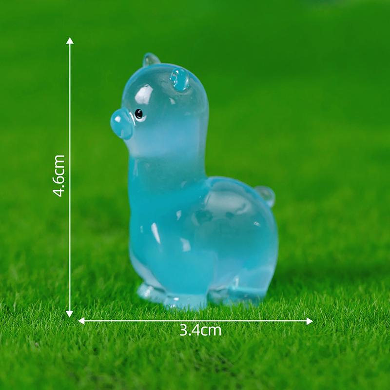 Glow In Dark Simulated Alpaca Decorative Accessories Environmental Resin Car Ornaments Mini landscape