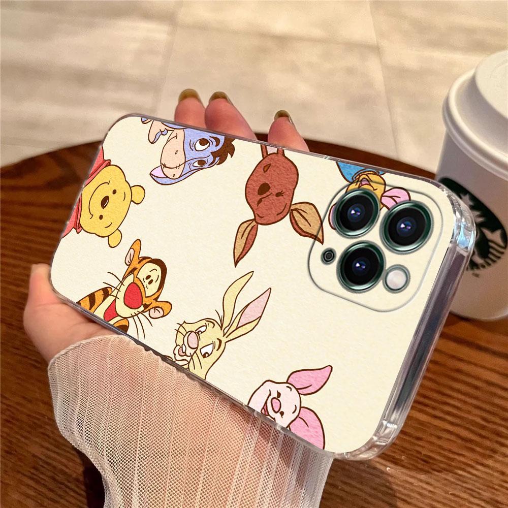 Winnie The Pooh Piglet Tigger Transparent Phone Case For iPhone 17 Pro Max 17E 11 12 13 14 15 16 Pro Max Plus 17 Air 16E 7 Cover