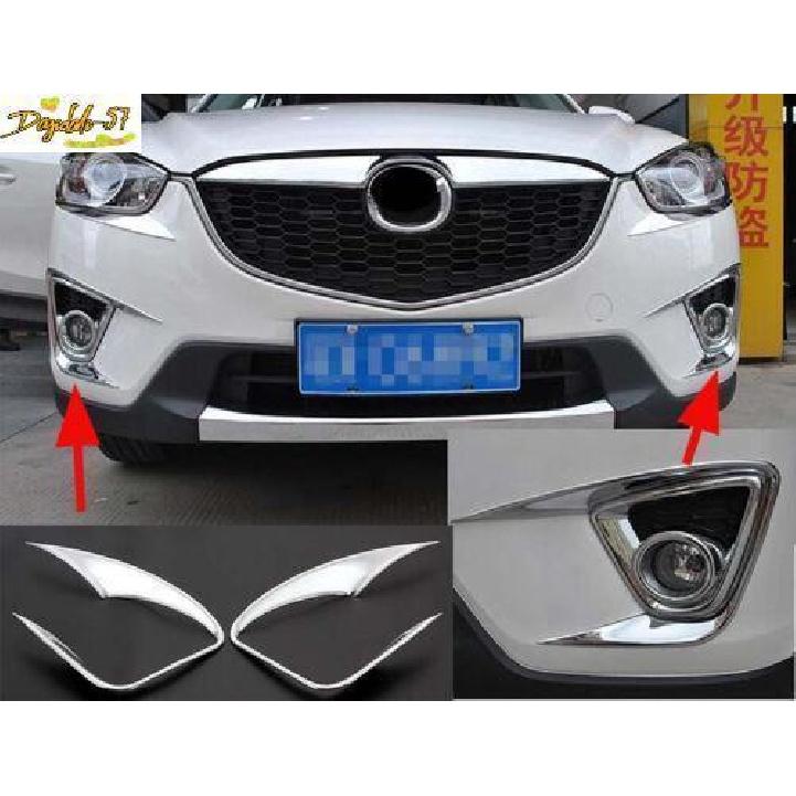 Light ABS Chrome Front Fog Light Lamp Cover Trim For 2012-16 Mazda CX-5 CX5