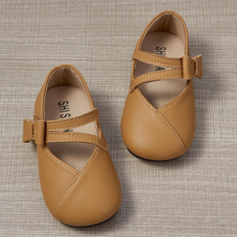 

Baby Shoes with Soft Sole, Girls Velcro Fastening for Learning To Walk and Anti-slip Function 15 коричневый