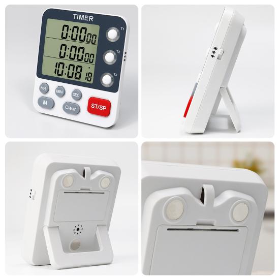 Timer Adjustable Volume One Key Reset Plastic Scratch Resistant Magnetic Time Reminder Household Supplies