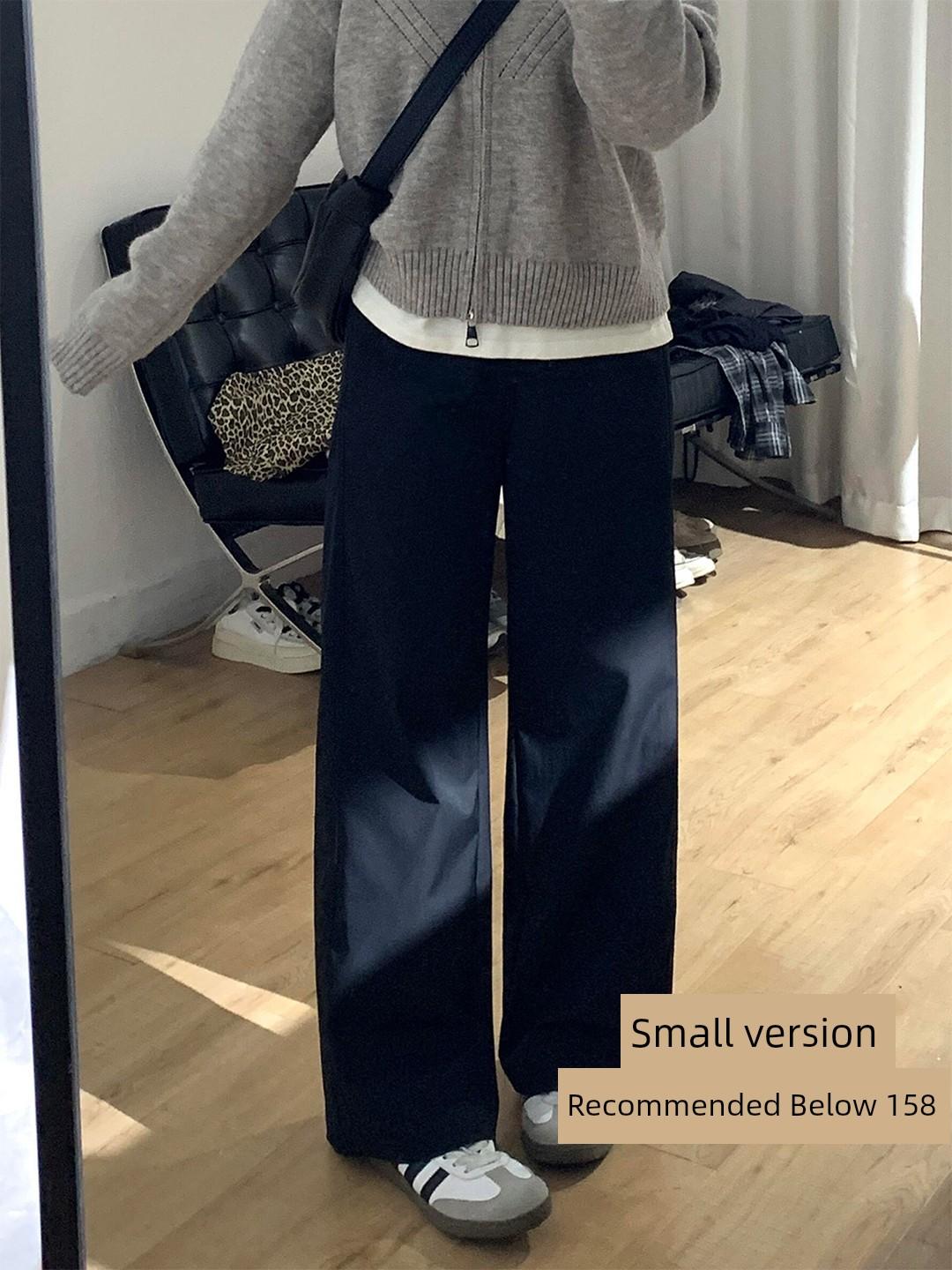 

Plus-Size Black Suit Pants for Women, New Spring Style for Chubby Girls, High-Waisted Design, Loose Fit, Hip-Covering, Straight-Leg Casual Pants 2XL чёрный