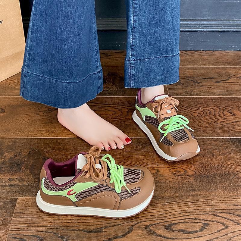 Retro Versatile Sports Forrest Gump Shoes Women's Shoes 2025 New Autumn Breathable Casual Shoes Mesh Flat-bottomed German Training Shoes