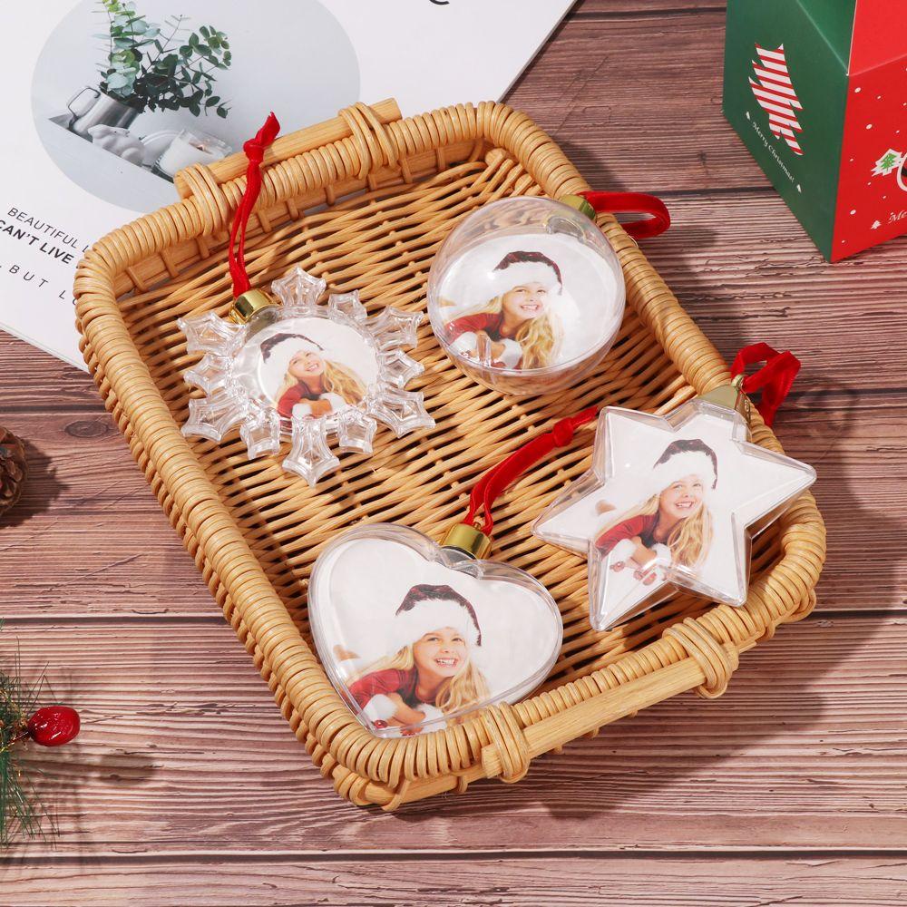 Hanging Home Decor Picture Frame Pendant Xmas Tree Ornaments Photo Christmas Ball Photograph Holder