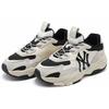 MLB Big Ball Chunky Faux Leather Thick Sole Shock Absorbing Height Increasing Low Top Dad Shoes Unisex Sneaker Black 3ASHC3S1N-50BKS