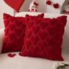 Valentine's Day Plush Pillow Cover Heart Embroidery Jacquard Cushion Case for Sofa Decor Romantic Gift
