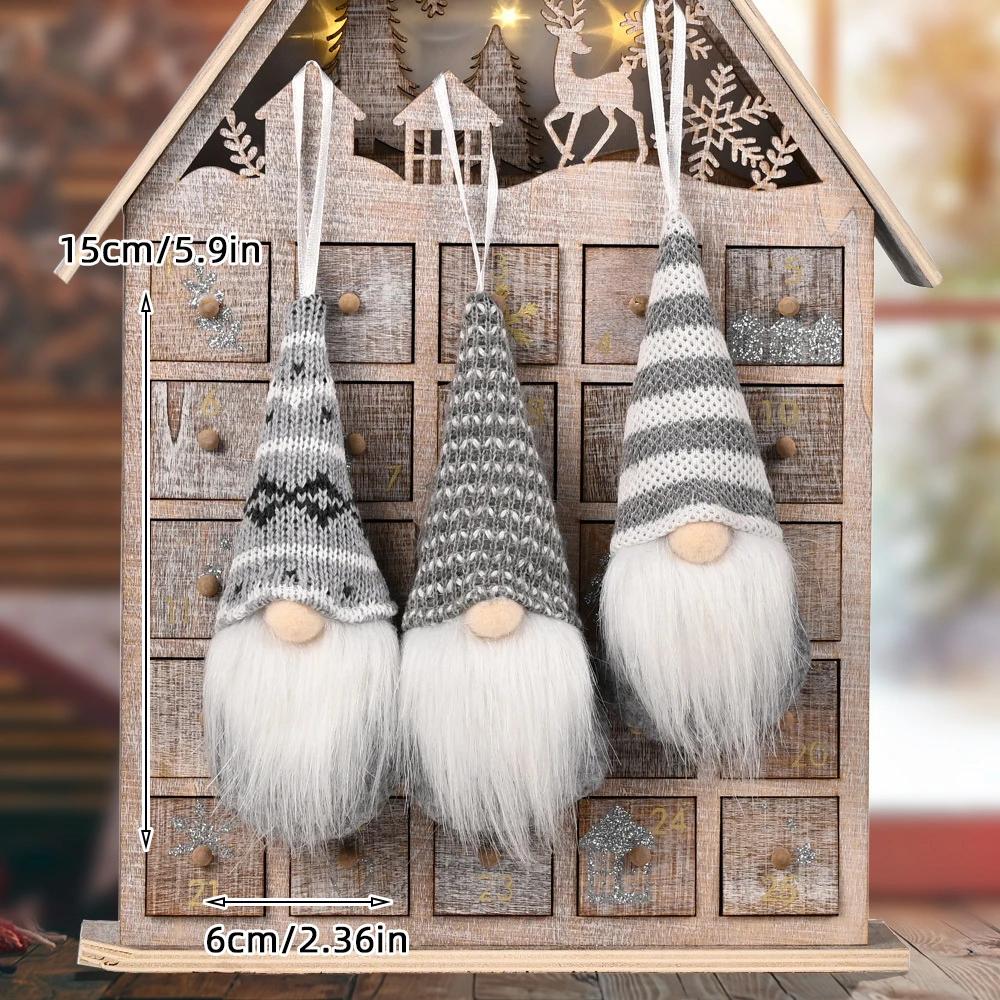 3/4PCS Christmas Gnome Elf Doll Pendant Xmas Tree Ornament Home Decor Merry Christmas Navidad Natal New Year 2025 Party Supplies