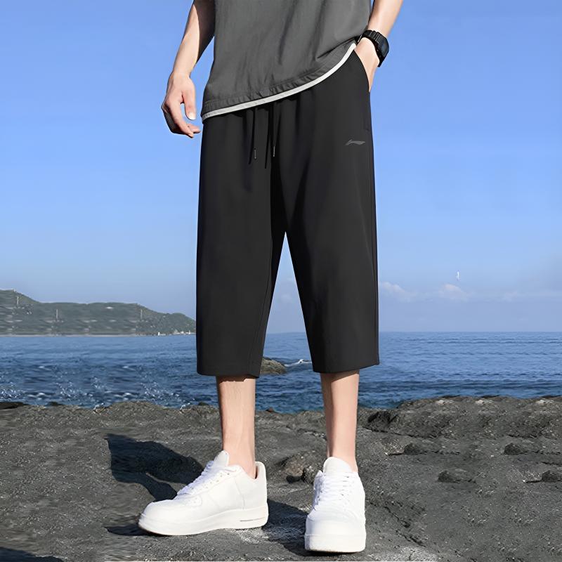 Li-Ning Versatile Casual Simple Comfortable Loose Seven-Point Sports Pants Men Bottoms AKQW025-1