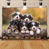 2D Autumn Forest Cute Puppy Photography Background Cloth for Studio