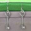 Exquisite And Romantic 925 Sterling Silver Heart-Shaped Key Earrings - Fashionable Gift Jewelry