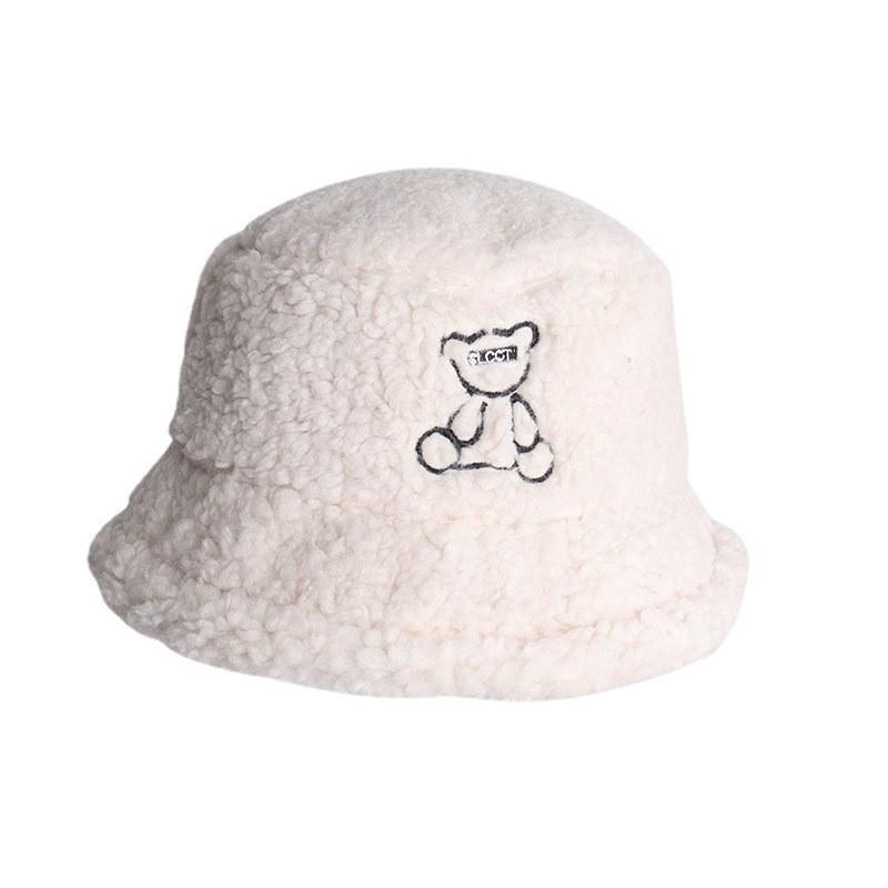 Hat Elegant Bear For Women Winter Lamb Wool Insulated Cap Fisherman