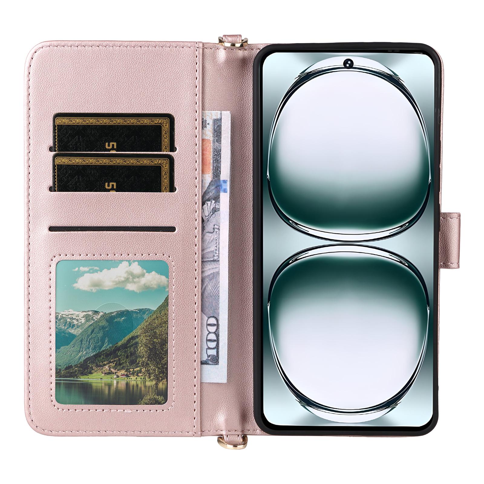 

Stand Wallet Case with Shoulder/Wrist Strap For Umidigi Note 100A/Note 100 5G/Note 100 Leather Phone Cover Rose