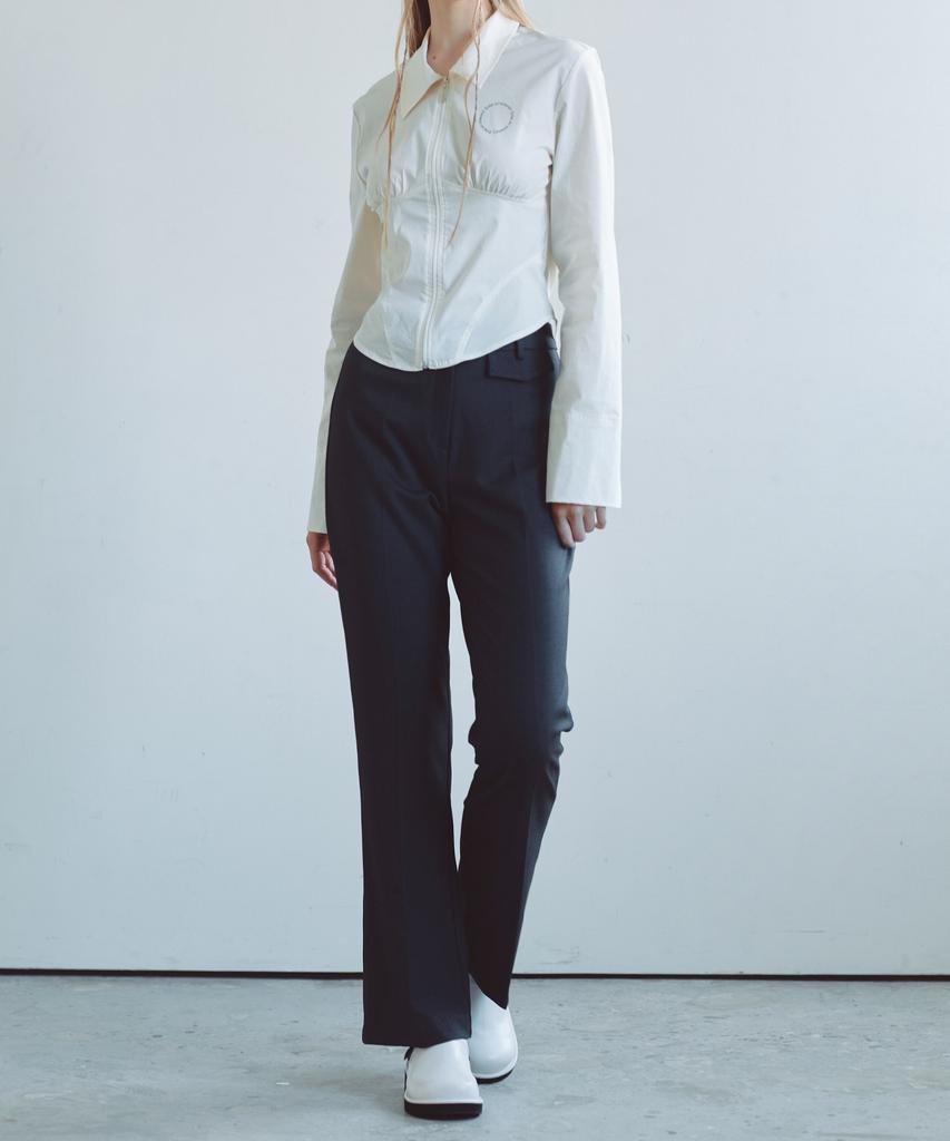 ETRE AU SOMMET Pocket Bootcut Slacks (Dark Gray)