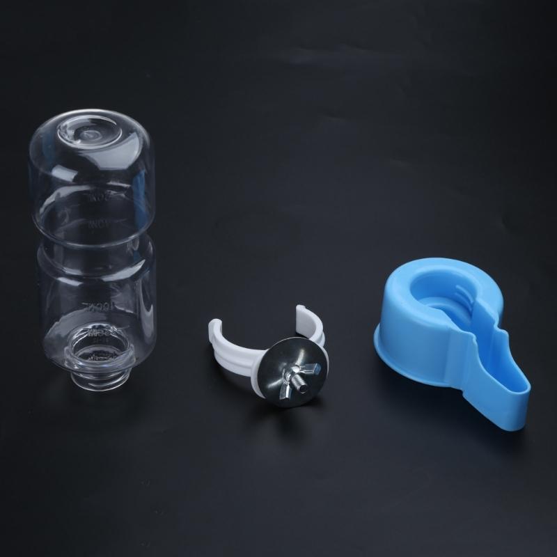 Water Bottle Drinker Clear Food Dispenser Container Set Mount In Cage
