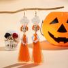 Rice Bead Halloween Earrings Tassel Ear Jewelry Accessories Trendy Pumpkin Earrings  Party
