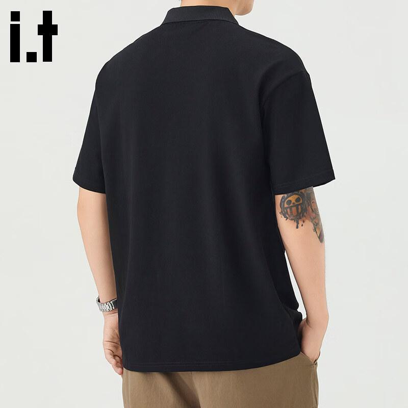 CHOCOOLATEit Men's Embroidered Print Short Sleeve Polo Shirt